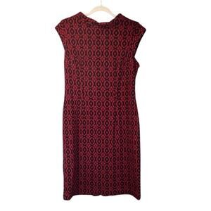 Jones Wear Dress Womens 10 Red/Black Geometric Shift Dress MISSING BELT